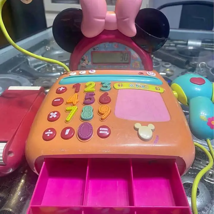 Caja registradora minnie mouse disney liz, sonido y calculadora