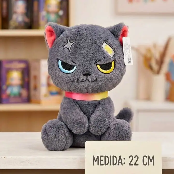 Peluche gato enojado kawaii