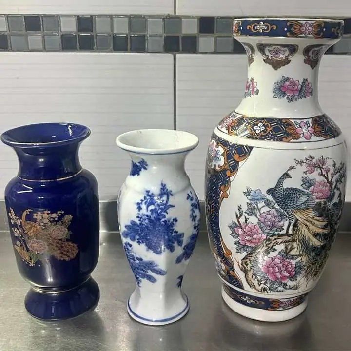 Floreros/jarrones antiguos de porcelana