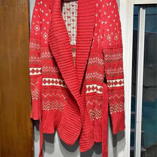 Saco de lana coral largo