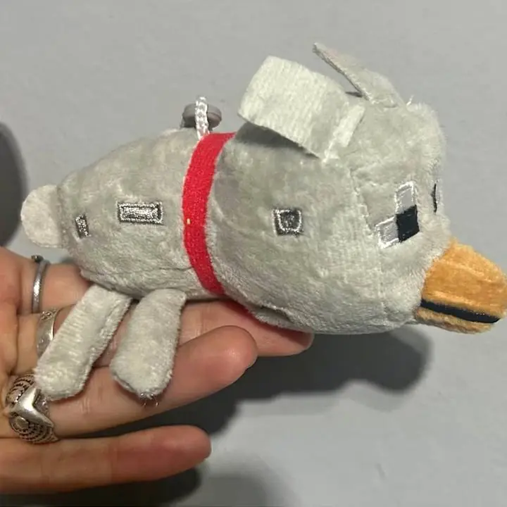 Llavero de peluche lobo de minecraft