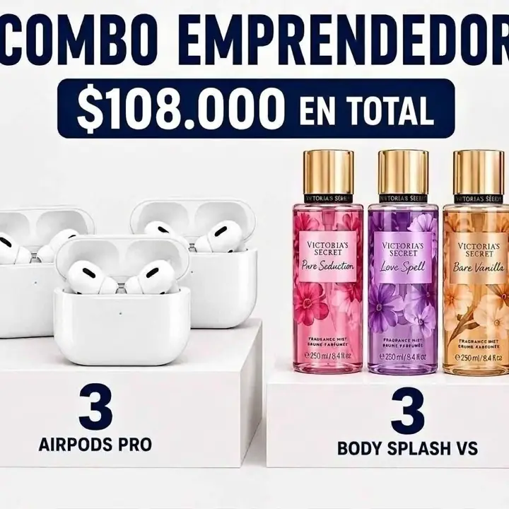 Combo emprendedor - 3 AirPods pro - 3 body splash