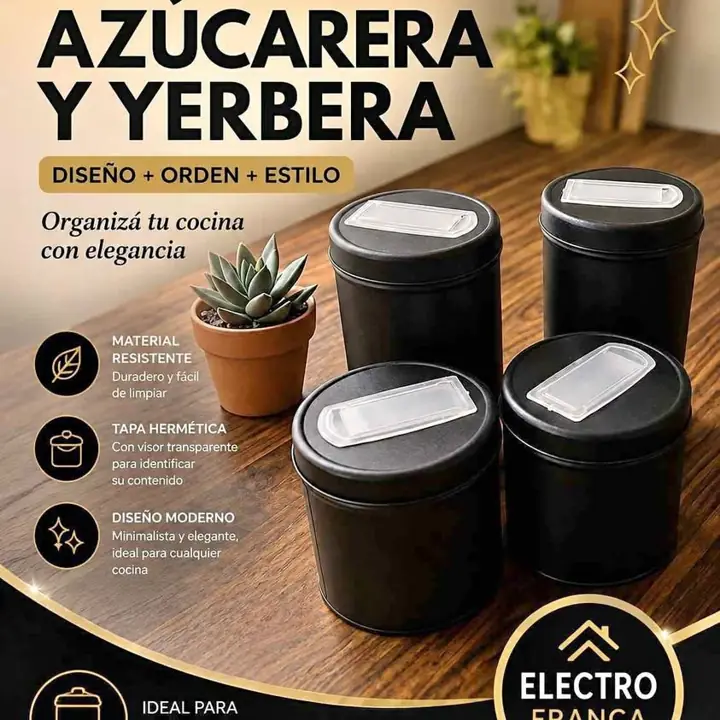 Set de latas azúcar + yerba $7.000 - azucarero $4.000 - yerbero $4.000