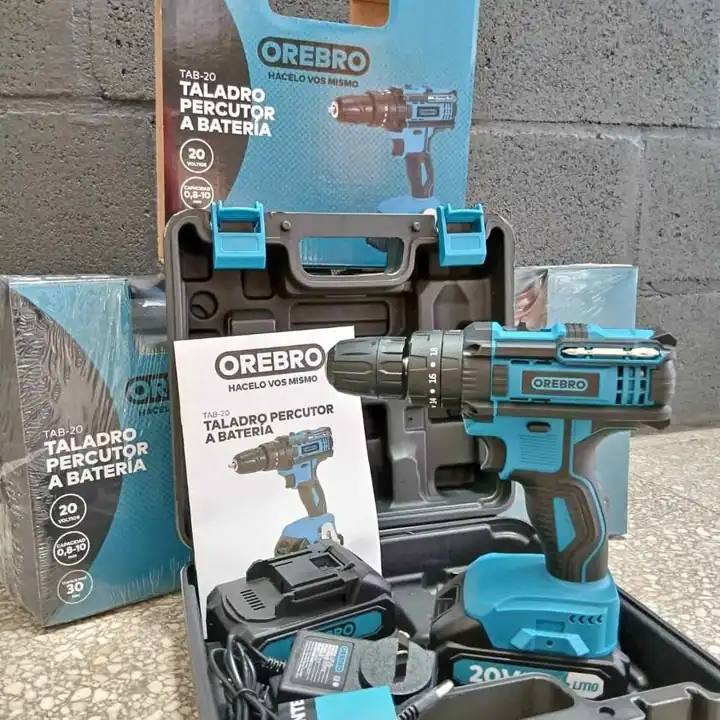 (Tab-20) taladro percutor a batería 20v Orebro $58.000 •Voltaje: 20V •Torque Máximo: 29