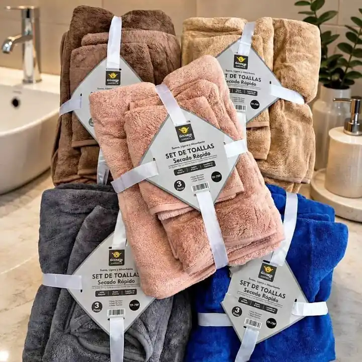 / Volvieron a ingresar set de toallas 3 PCS $15.000 Secado rápido• Suave, li