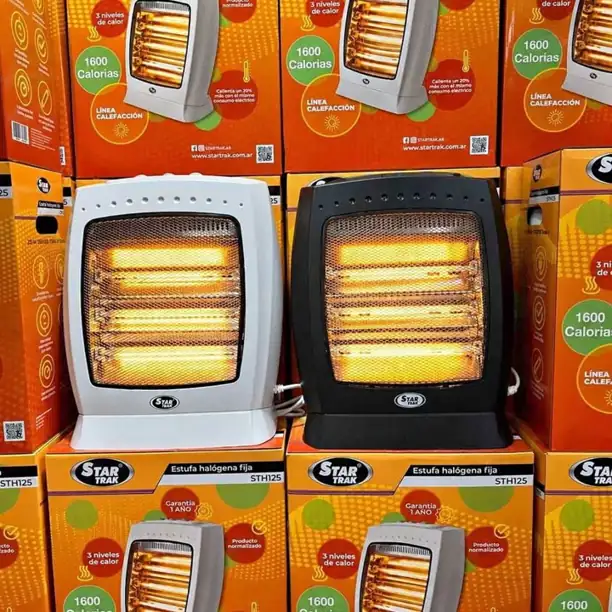 Estufa halogena fija star trak $23.000 • 3 niveles de calor (400/ 800/ 1200Watts) • Disposi