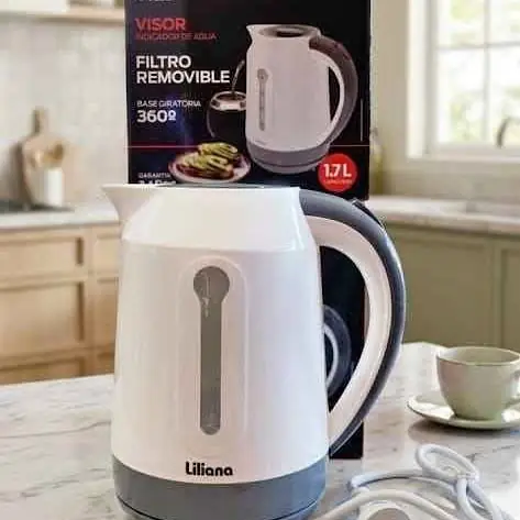 Pava eléctrica Liliana – 1,7 L $24.000 Capacidad de 1,7 litros. Visor indicad