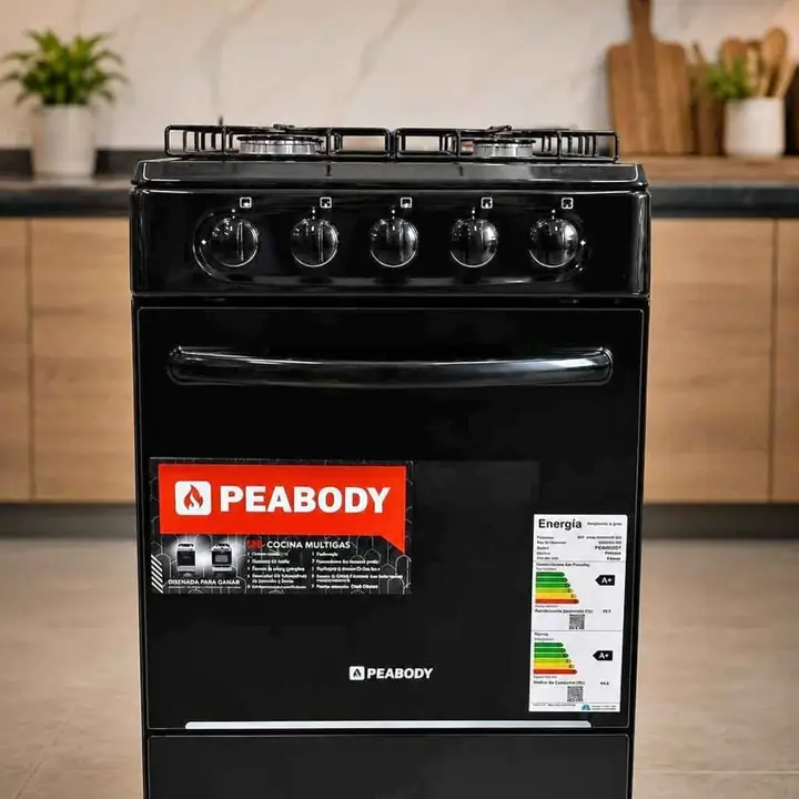 (SP84-3H) cocina Peabody glass negra 53CM $300.000 Multigas , viene para ga