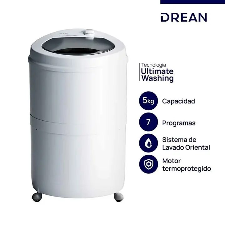 Lavarropas semiautomatico Drean 5 Kg LRDR57SB $178.000 Tipo: Semiautomático de carga