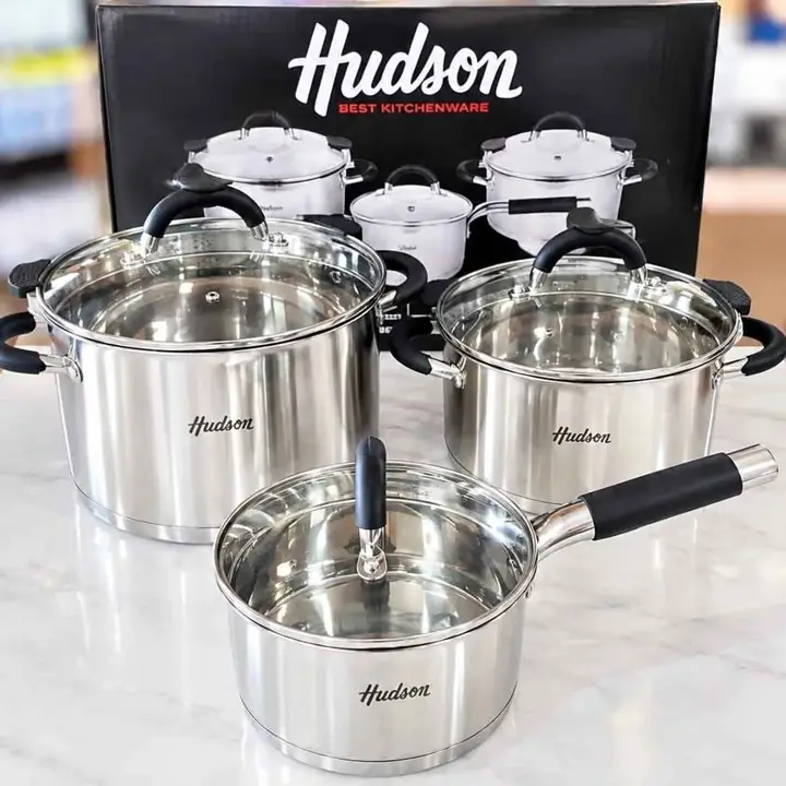 Batería de acero inoxidable Hudson $ 85.000 - Cacerola 20cm con tapa - Cacerola