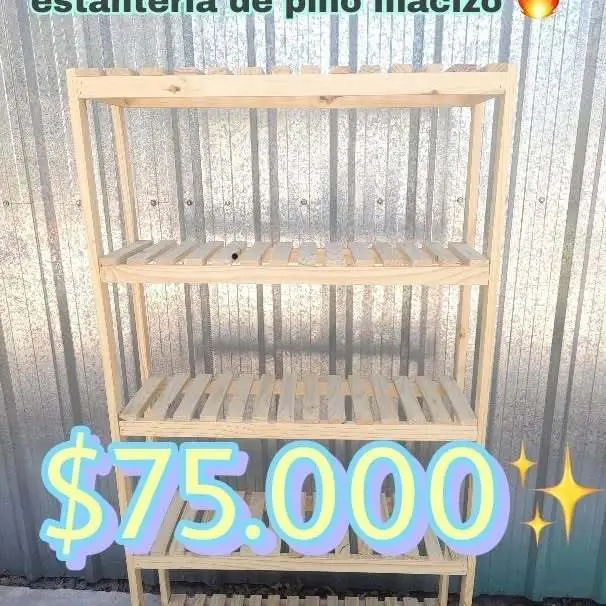 Estantería de pino macizo