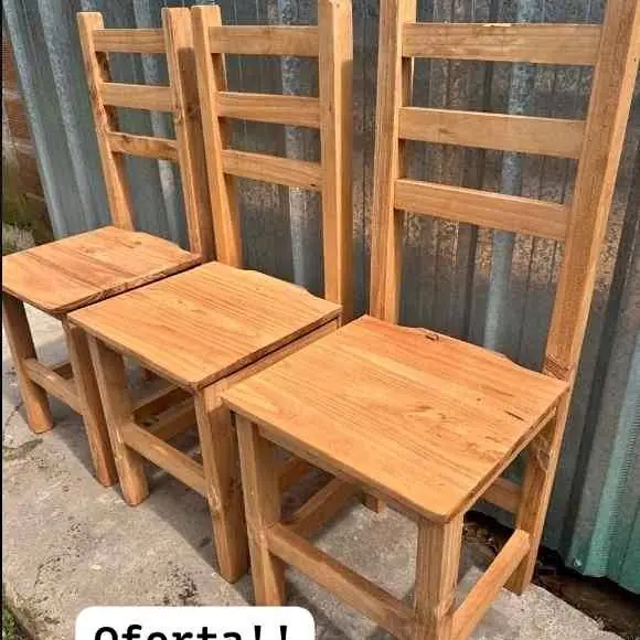 Sillas madera maciza