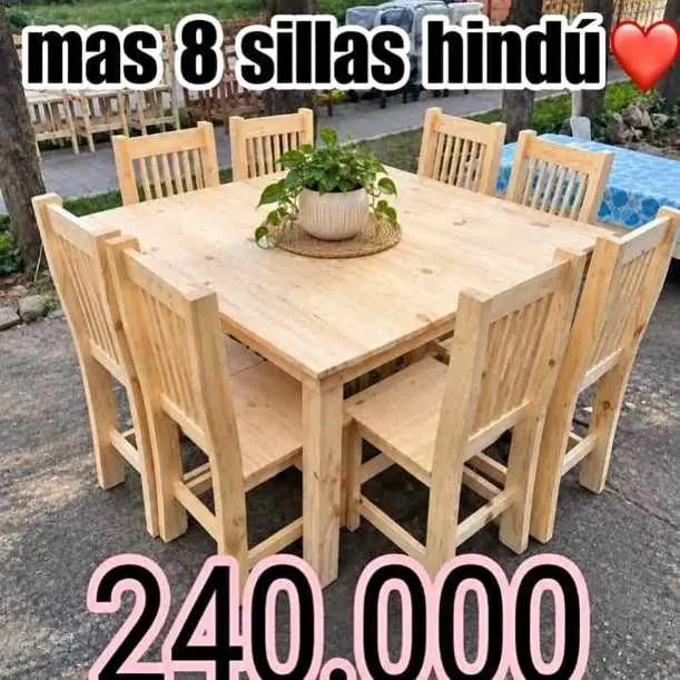 Mesa mas sillas ideal para inolvidables momentos en familia y amigos