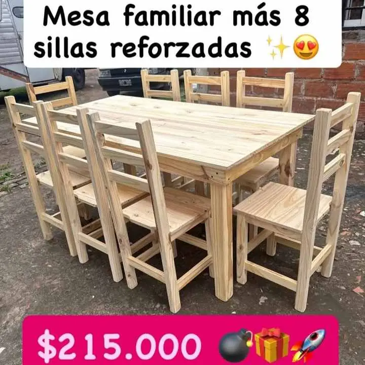 Mesa mas 8 sillas