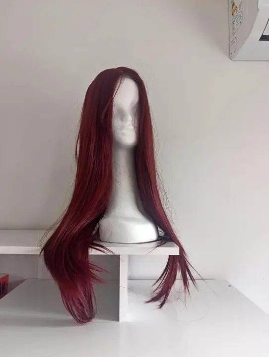 Peluca lace borgoña + red de cabello