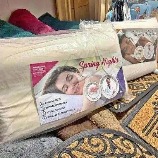 Almohada intelignte recta y cervical con funda con cierre lavable