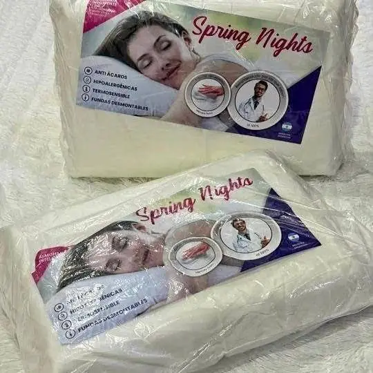 Almohada inteligente vicoelastica recta y cervical con funda con cierre lavable