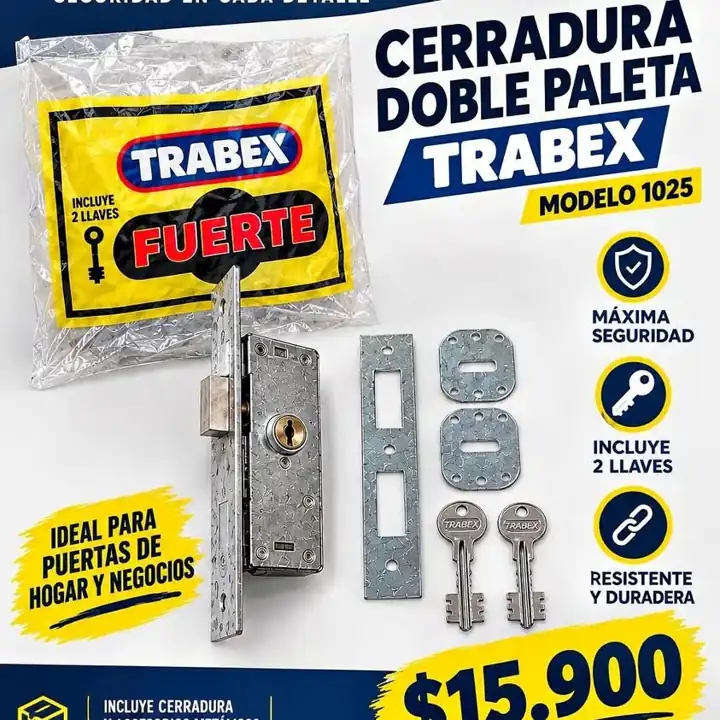Cerradura trabex doble paleta – modelo 1025