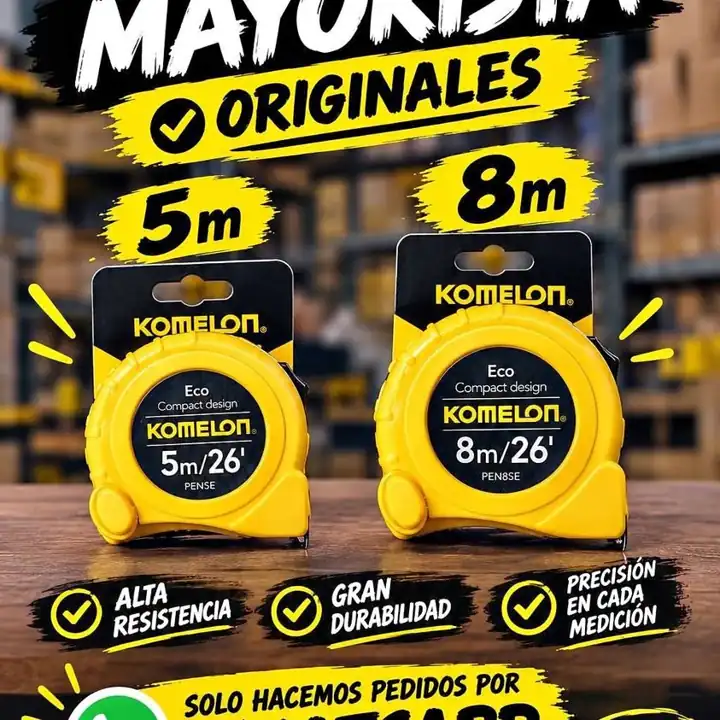 Komelon originales | Cintas 5 m y 8 m – Venta Mayorista