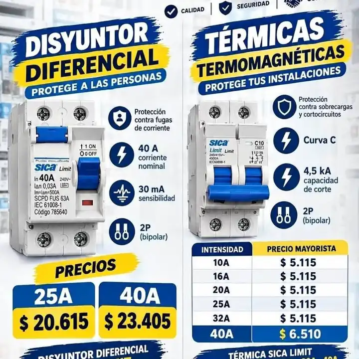 Sica limit | Disyuntores Diferenciales y Térmicas – Venta Mayorista