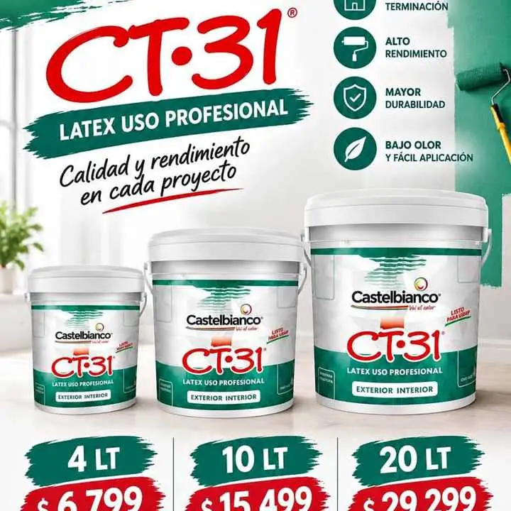 Látex Castelbianco CT-31 Profesional | Venta Mayorista | 4, 10 y 20 Litros