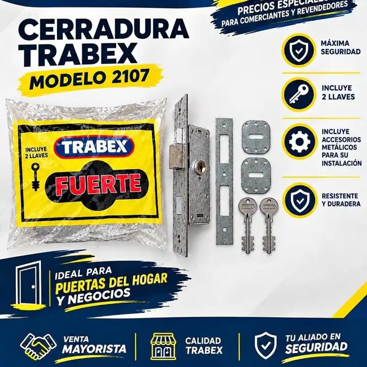 Cerradura trabex modelo 2107 – doble paleta