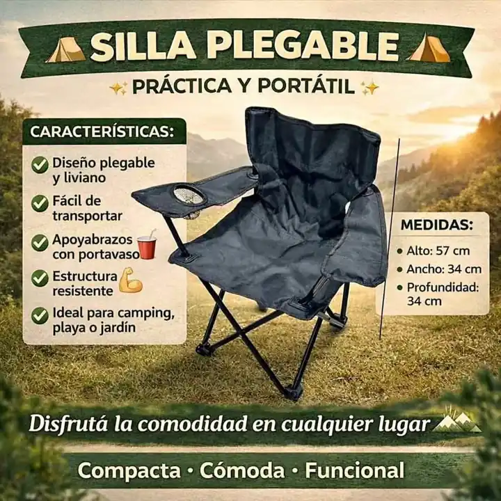 Silla de cámping plegable chica