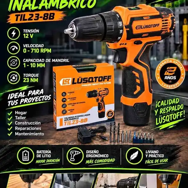 Taladro atornillador inalámbrico 12V Lüsqtoff