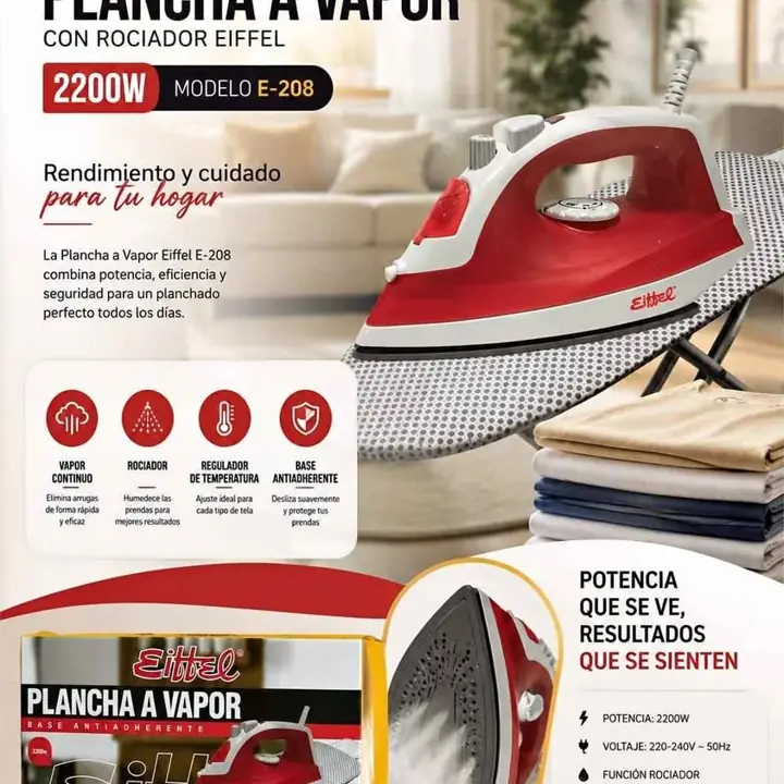 Plancha a vapor von rociador eiffel de 2200W