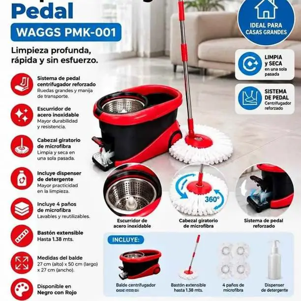 Mopa centrífuga con pedal waggs
