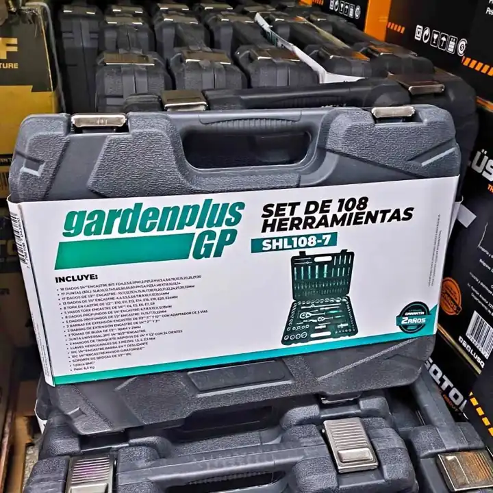 Set de herramientas gardenplus gp 108 piezas + maletin