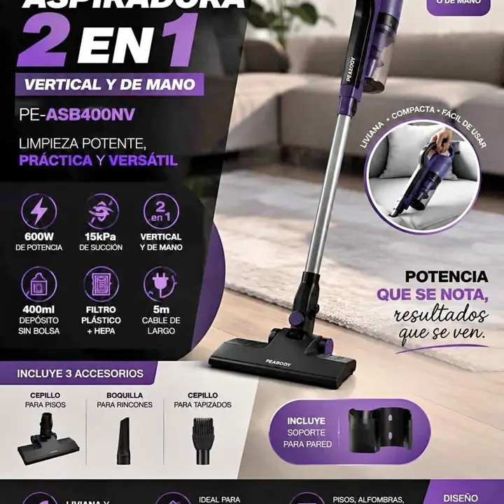 Aspiradora Peabody 2 en 1 stick