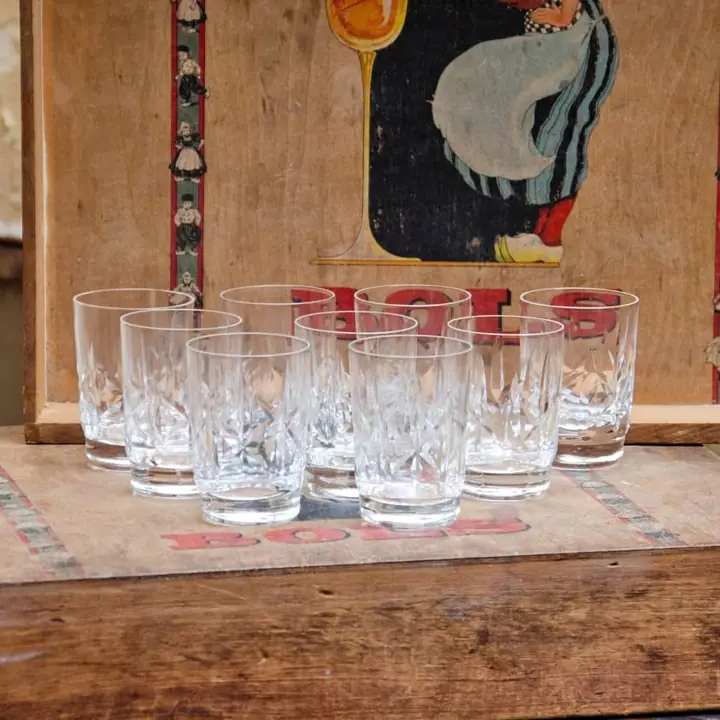 9 Vasos vintage "COQUETOS"