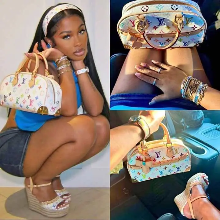 Hermosa Cartera Multicolor con Detalles de Herrajes en Dorado - Opcional Correa
