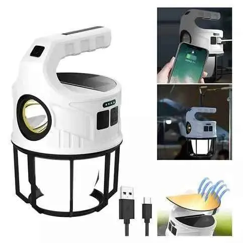 Farol multifunción recargable solarmente y por usb ( power bank)