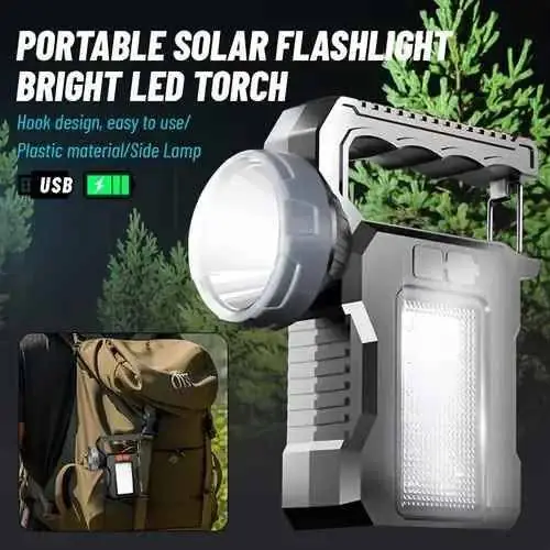 Lámpara multifunción recargable solarmente y por USB