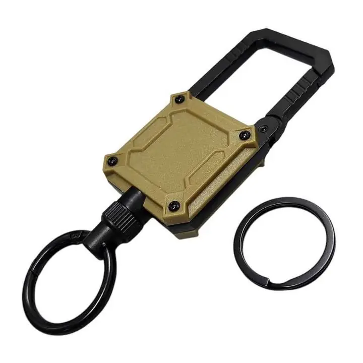 Llavero mosquetón con cable de acero retráctil
