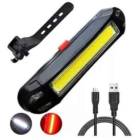 Luz de bici trasera con varios modos (recargable, luz roja y blanca)