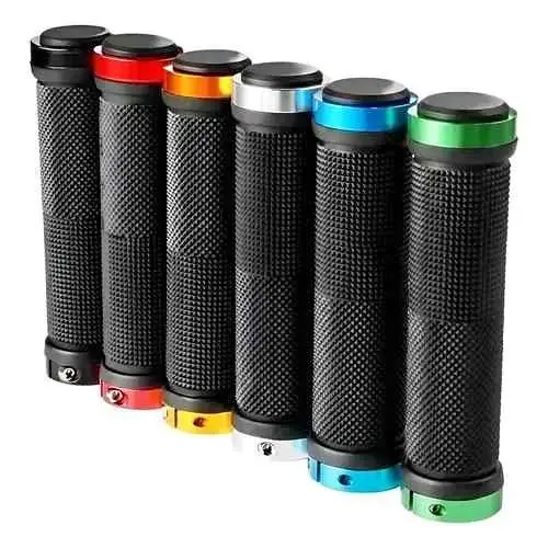Puños de MTB con puntas de aluminio y tapón