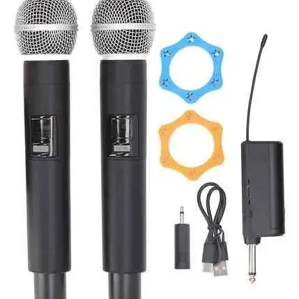 Micrófono inalámbrico doble UHF recargables