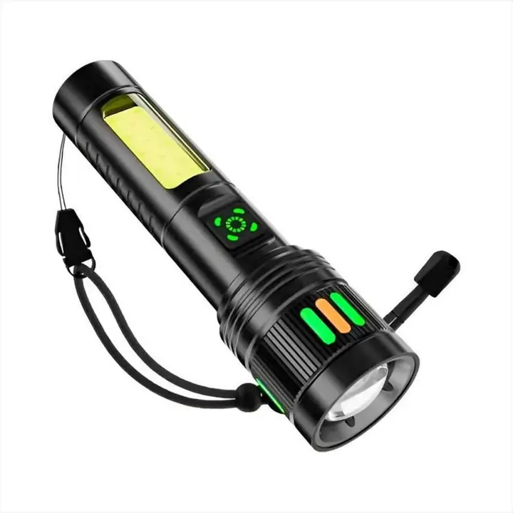 Linterna mediana de gran potencía lumínica ( recargable + zoom y luz lateral)