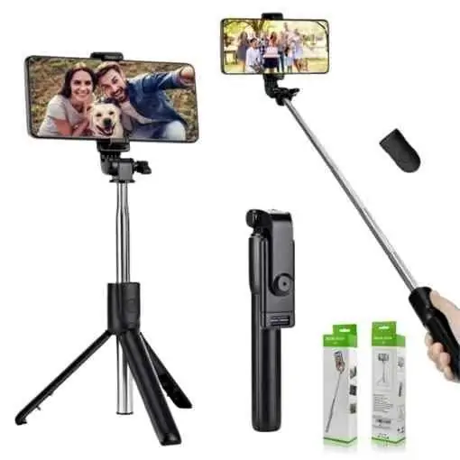 Selfie stick para celular con trípode y control remoto