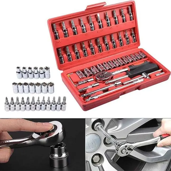 SET de herramientas tubo y alargue x46 piezas