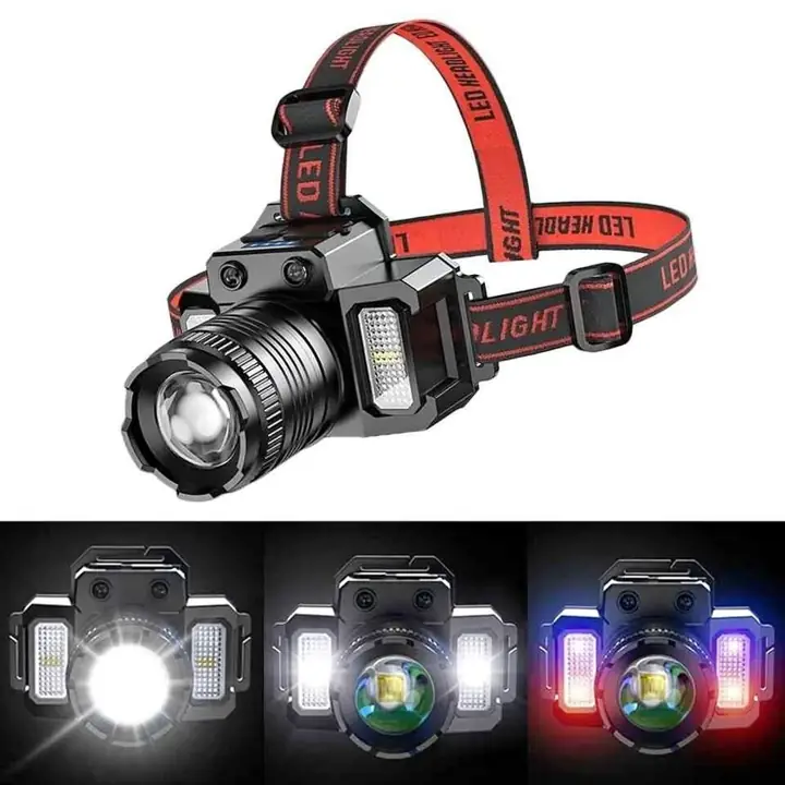Linterna minera con ,zoom , lente móvil , recargable , larga duración y potente iluminación
