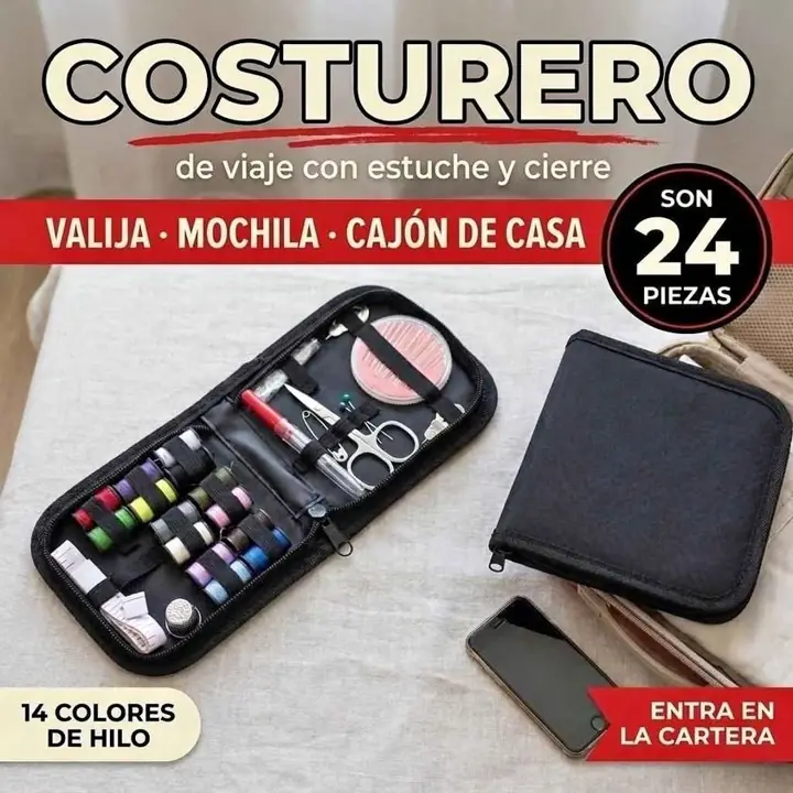 Kit costurero de viaje 24 piezas