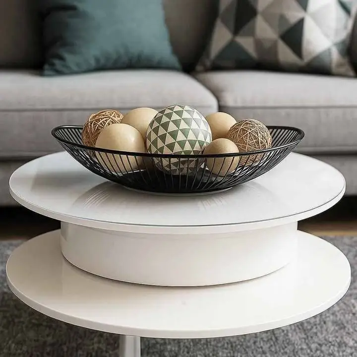 Base giratoria espejada 20cm de ancho , soporta 3kl ( blanca o negra)