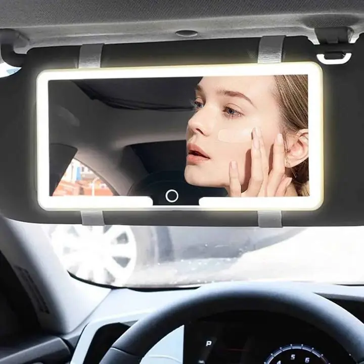 Espejo led recargable para solapa o parasol de auto
