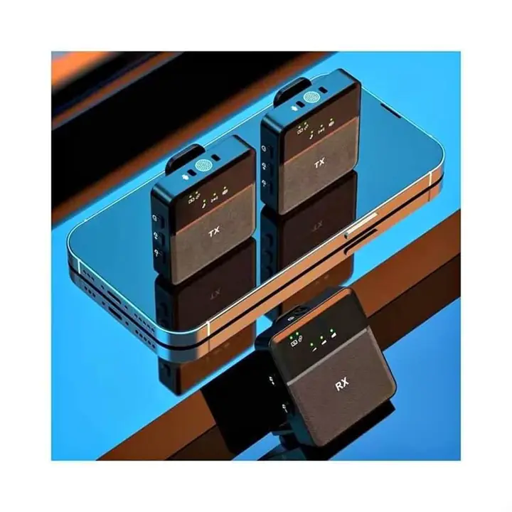 Micrófono inalámbrico doble omnidireccional recargable varias modos de uso