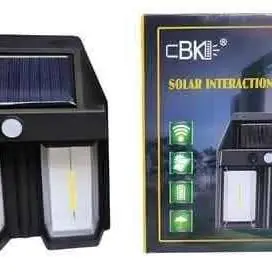 Lámpara farol solar para pared con dos lámparas de luz calida