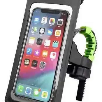 Soporte de bici y moto para celular resistente al agua c/doble cierre ( versión manubrio y espejo)